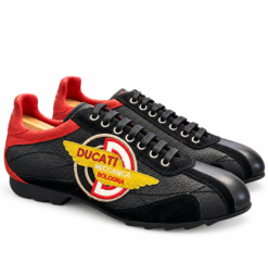 Costume National x Ducati Mens Sneakers Size 43 Black Leather Suede Racing Shoes
