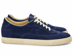 Alternative view of Hermes Men's Sneakers Size 42 Quicker Navy Blue Suede Leather Low Top Shoes