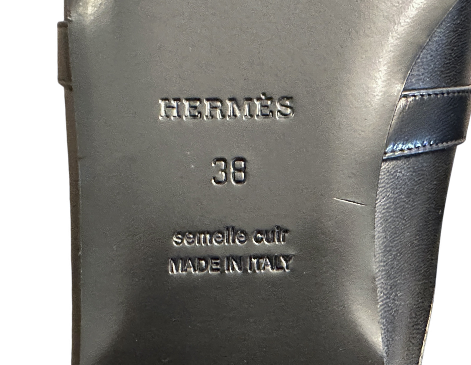 Hermes Mules 38 Oz Black Smooth Goatskin Leather Silver Kelly Buckle Loafers NIB - Image 10