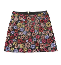 Alternative view of Le Superbe Murakami Flower Sequin Mini Skirt Black Multicolor NWT Size 2