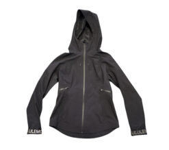Alternative view of Lululemon Womens Jacket Size 8 Cross Chill RepelShell Black Hooded Running