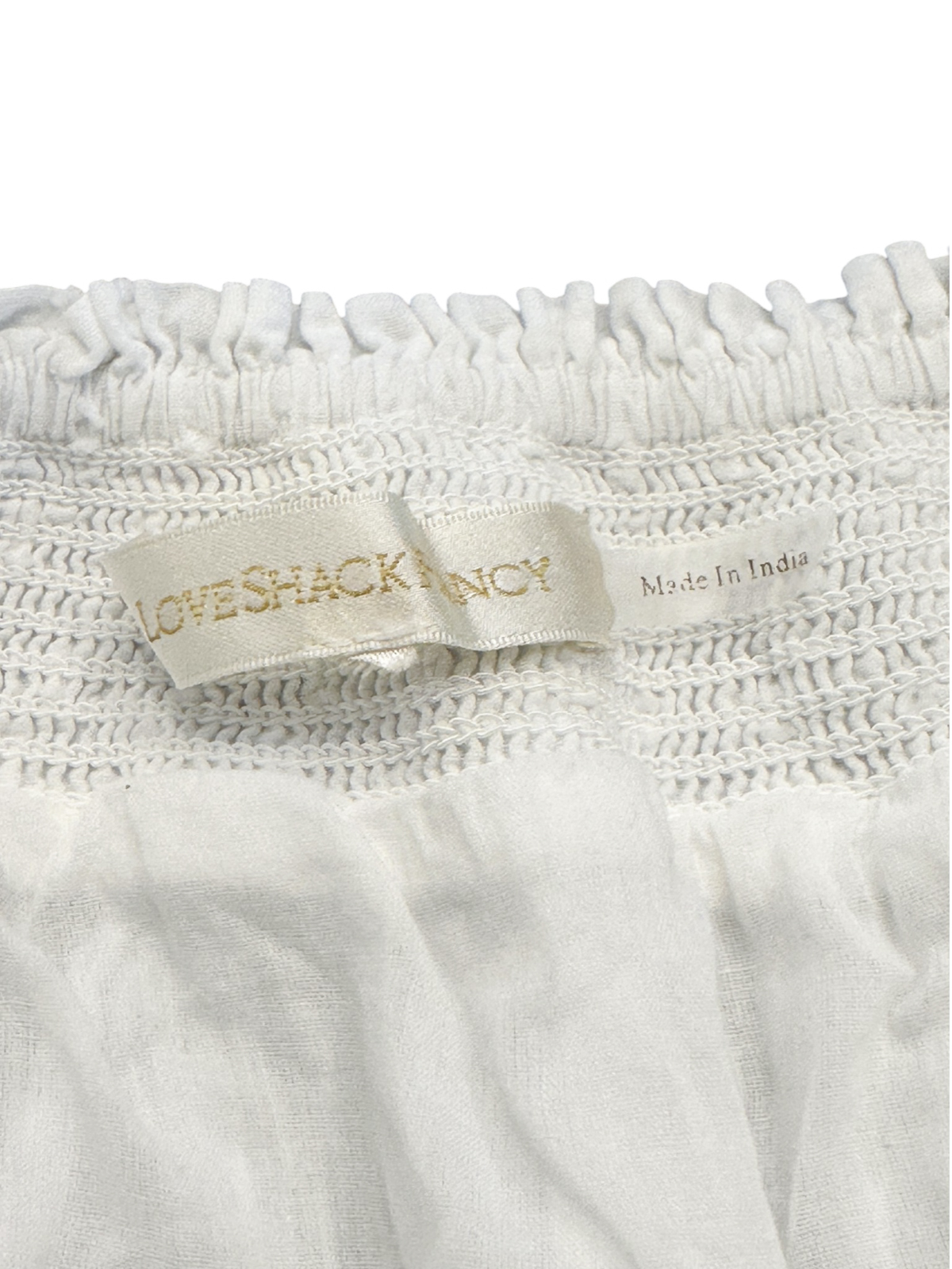 LoveShackFancy Mini Skirt Womens XXS White Swiss Dot Lace Ruffle Tiered Smocked - Image 3