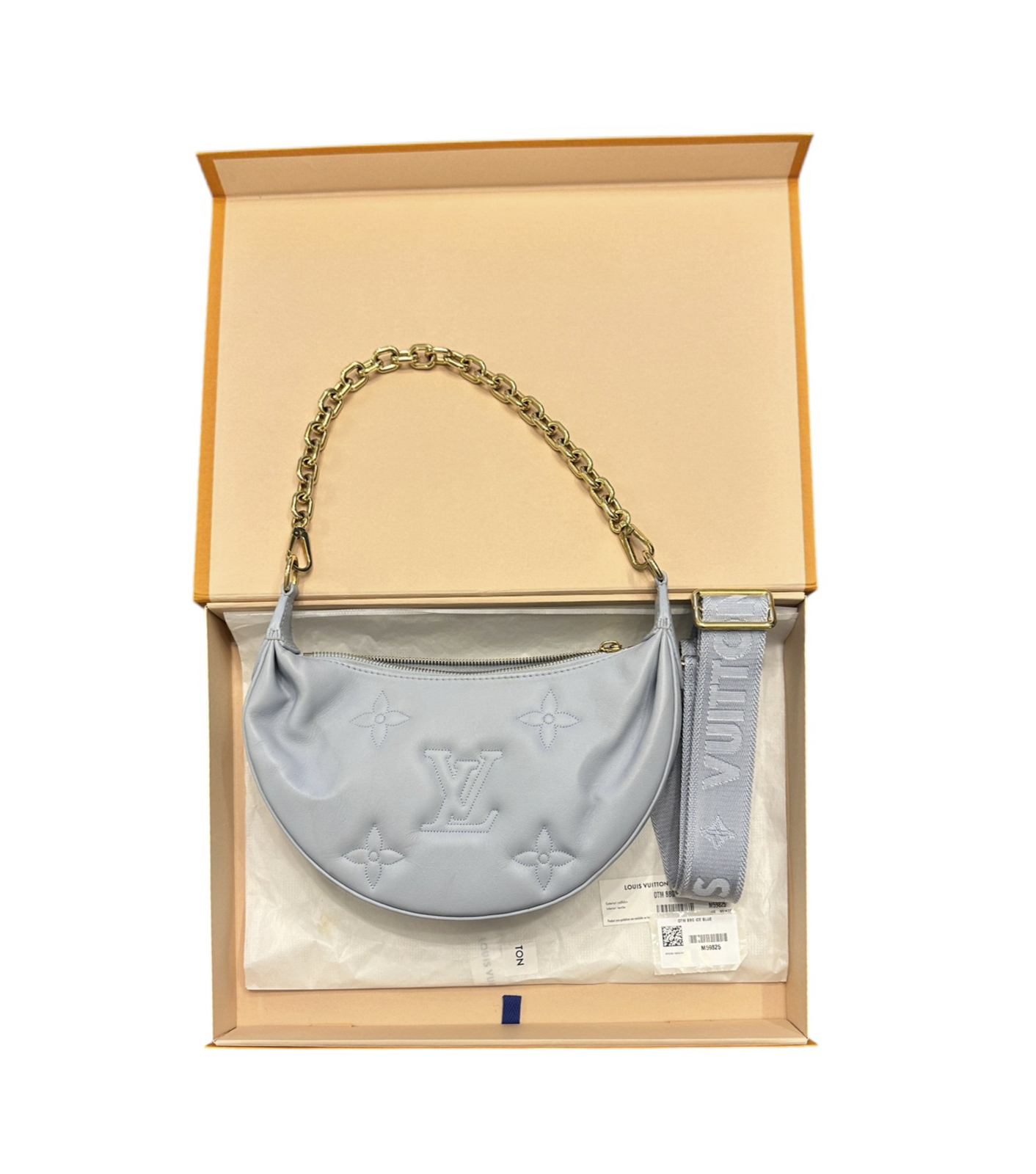 Louis Vuitton Bag Over The Moon Bubblegram Ice Blue Calfskin Leather - Image 11