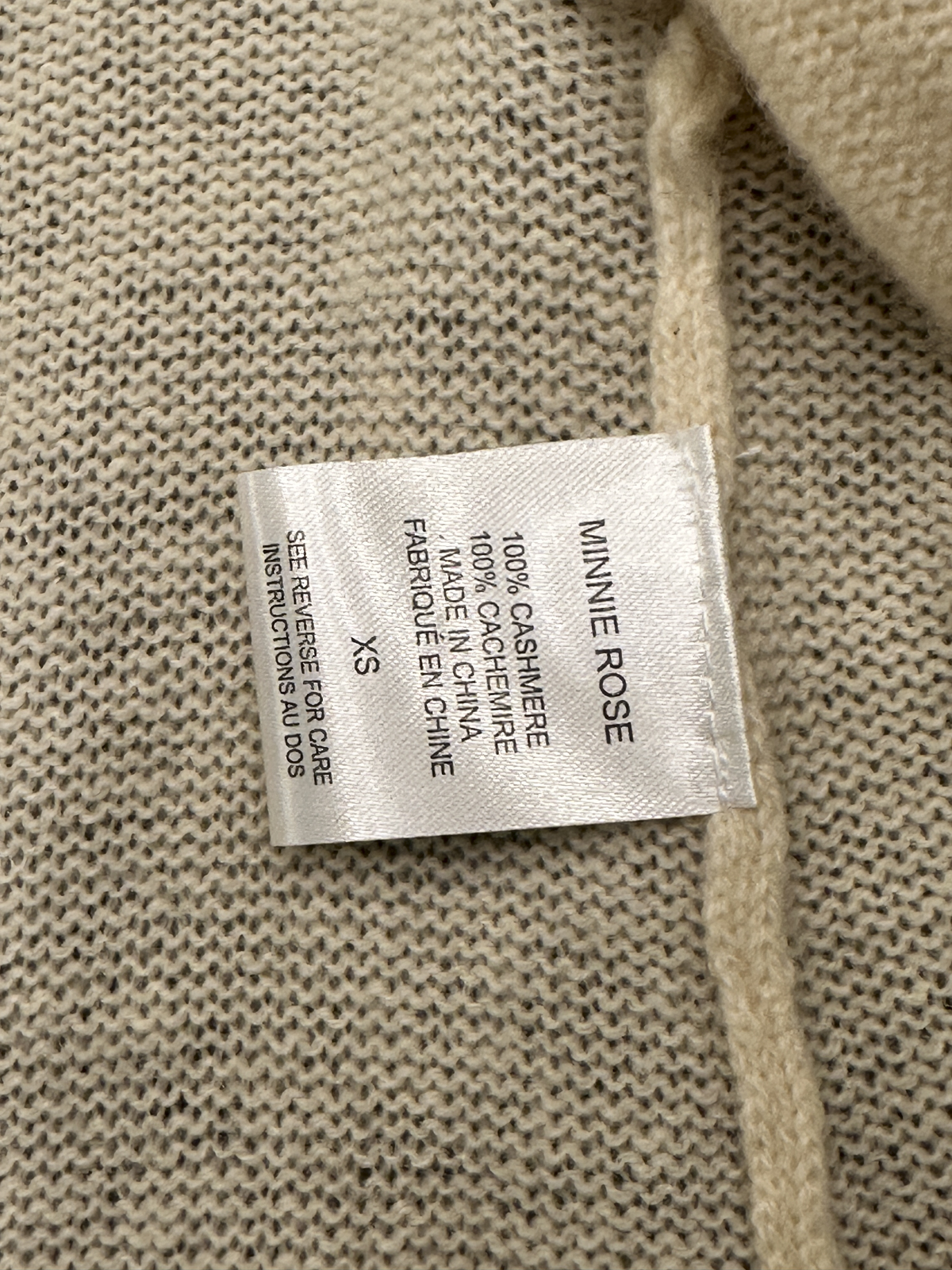 Minnie Rose 100% Cashmere Ruffle Waterfall Cardigan Sweater Ivory XS - Image 4