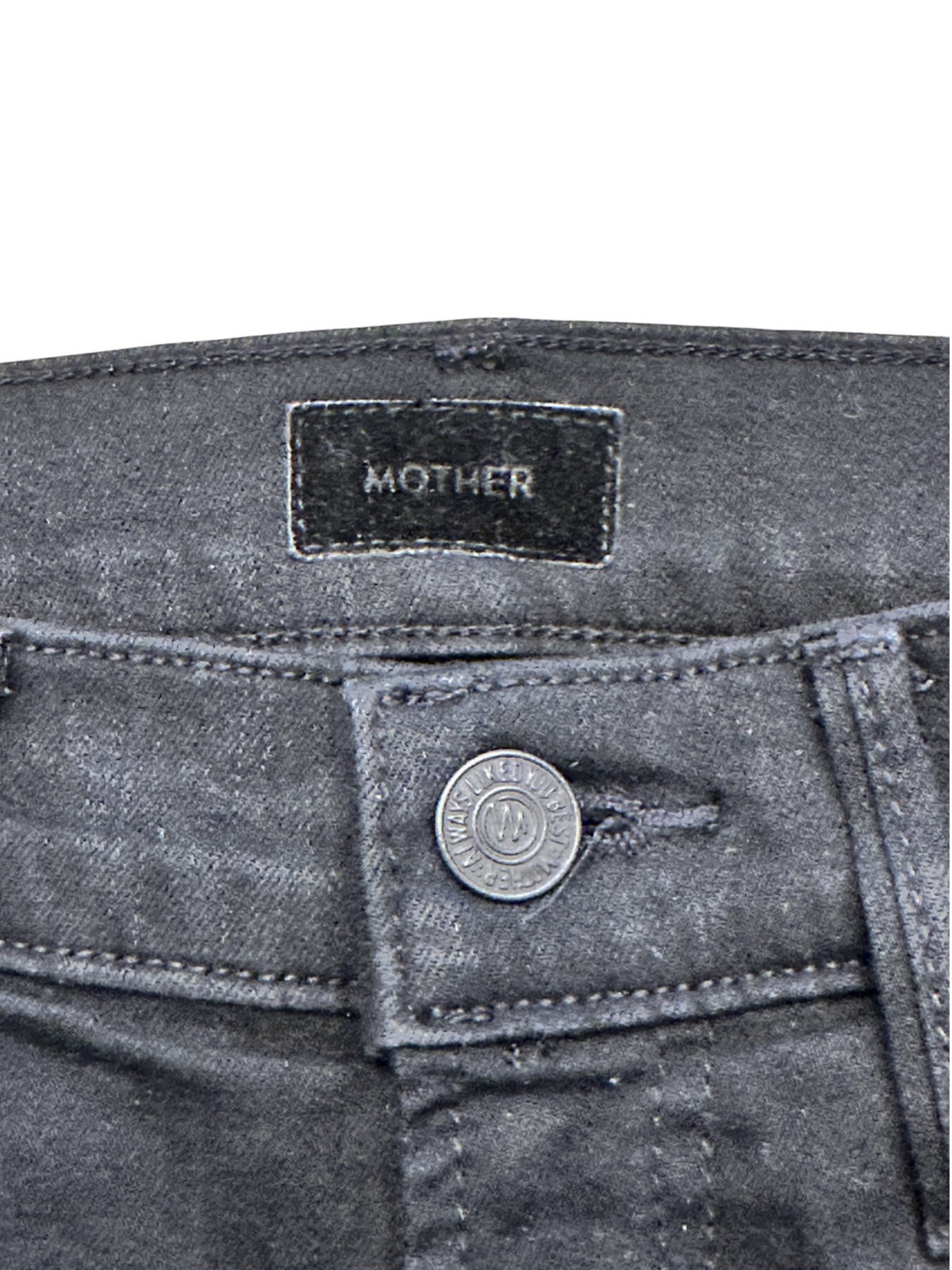 MOTHER The Hustler Jeans Size 25 Ankle Not Guilty Black High Rise Flare - Image 4