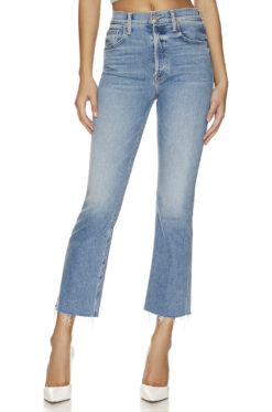 MOTHER The Tripper Ankle Fray Jeans Womens 26 Je T'aime Blue High Rise Straight