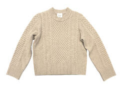 Alternative view of Reformation Calloway Regenerative Wool Cable Knit Sweater Beige XS
