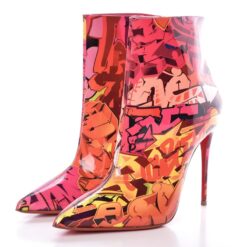 Christian Louboutin So Kate 100 Booty Graffiti Patent Ankle Boots 39.5 NIB