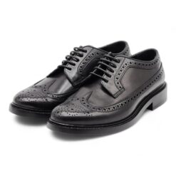 Burberry Mens Wingtip Oxford Shoes Size 41.5 8.5 Black Leather Brogue Lace Up NEW