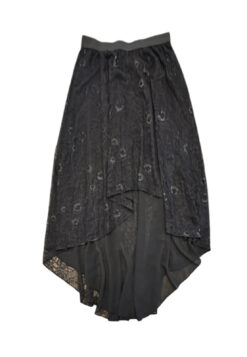 Alternative view of Theory Skirt Size S Black Floral Lace High Low Asymmetrical Layered Midi