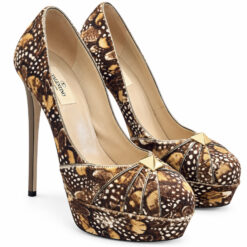 Valentino Garavani Womens Pumps Size 39 Rockstud Pony Hair Animal Print Heels