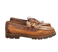 Alternative view of Wehmeiers Mens Boat Shoes Genuine Alligator Suede Brown Lug Sole Vintage 9