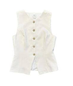 Alternative view of Aritzia Wilfred NWT Regal Vest Size 8 Essential Light Birch Tailored Button Vest
