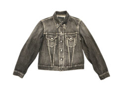 Alternative view of Yohji Yamamoto Men's M Denim Jacket Vintage Black Distressed Acid Wash Runway