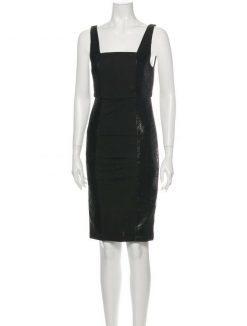 ALICE + OLIVIA BLACK LEATHER PANEL CUTOUT MINI DRESS SIZE 0