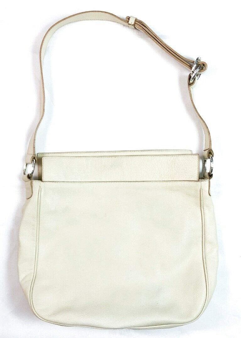 AGNONA ITALY IVORY LEATHER TOTE SHOULDER BAG - AGENT CLOSETEUR