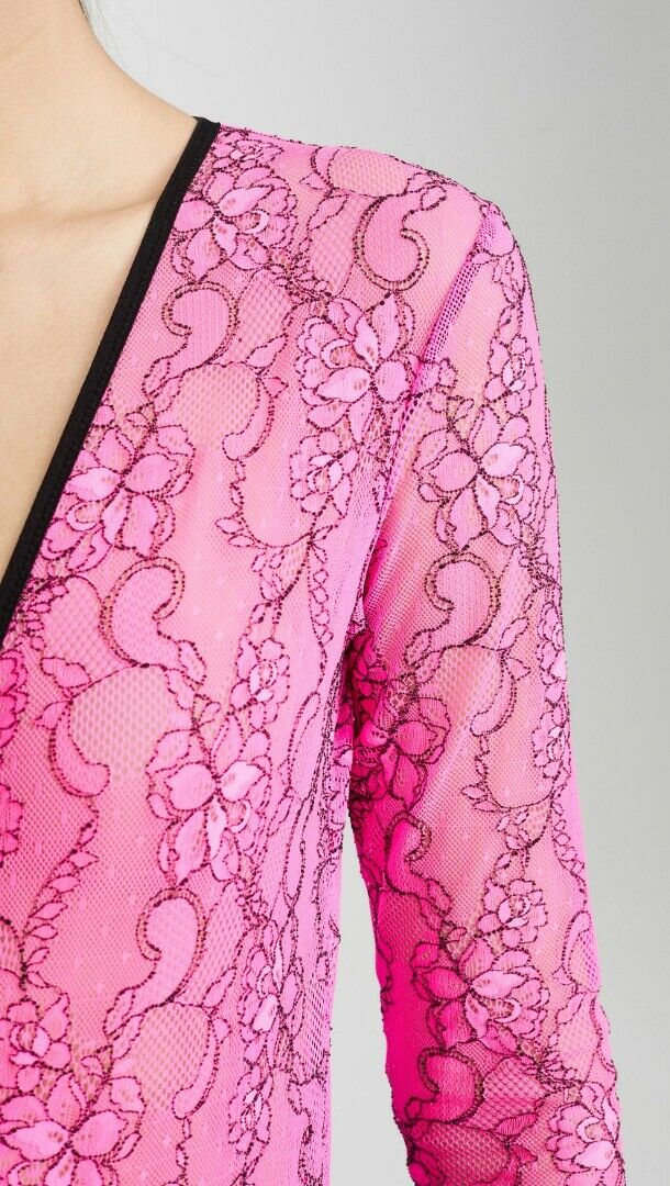 NATASHA-ZINKO-NEW-PINK-ELASTIC-LACE-PLUNGE-NECK-BODYSUIT-TOP-SIZE-408-203189240093-4