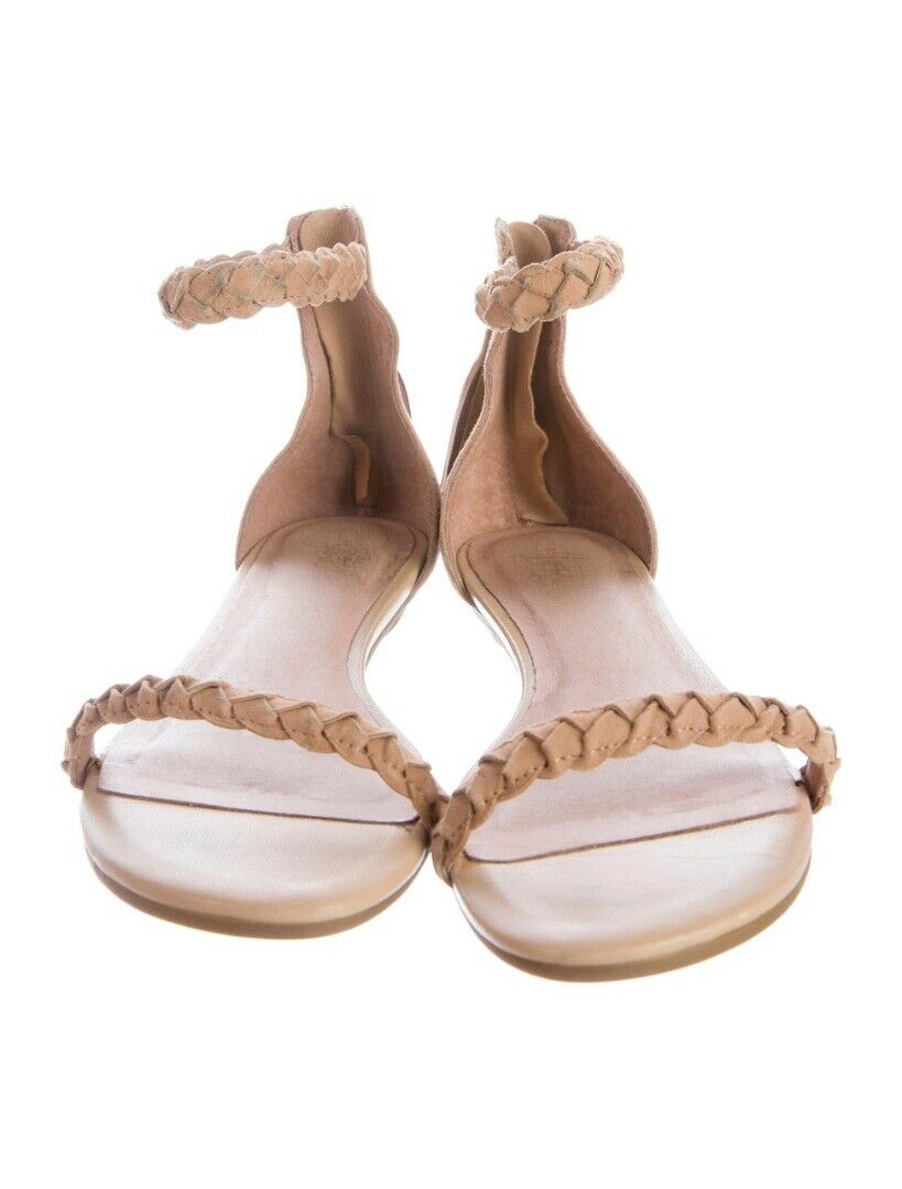 JOIE AMINA BEIGE NUDE BRAIDED SUEDE 