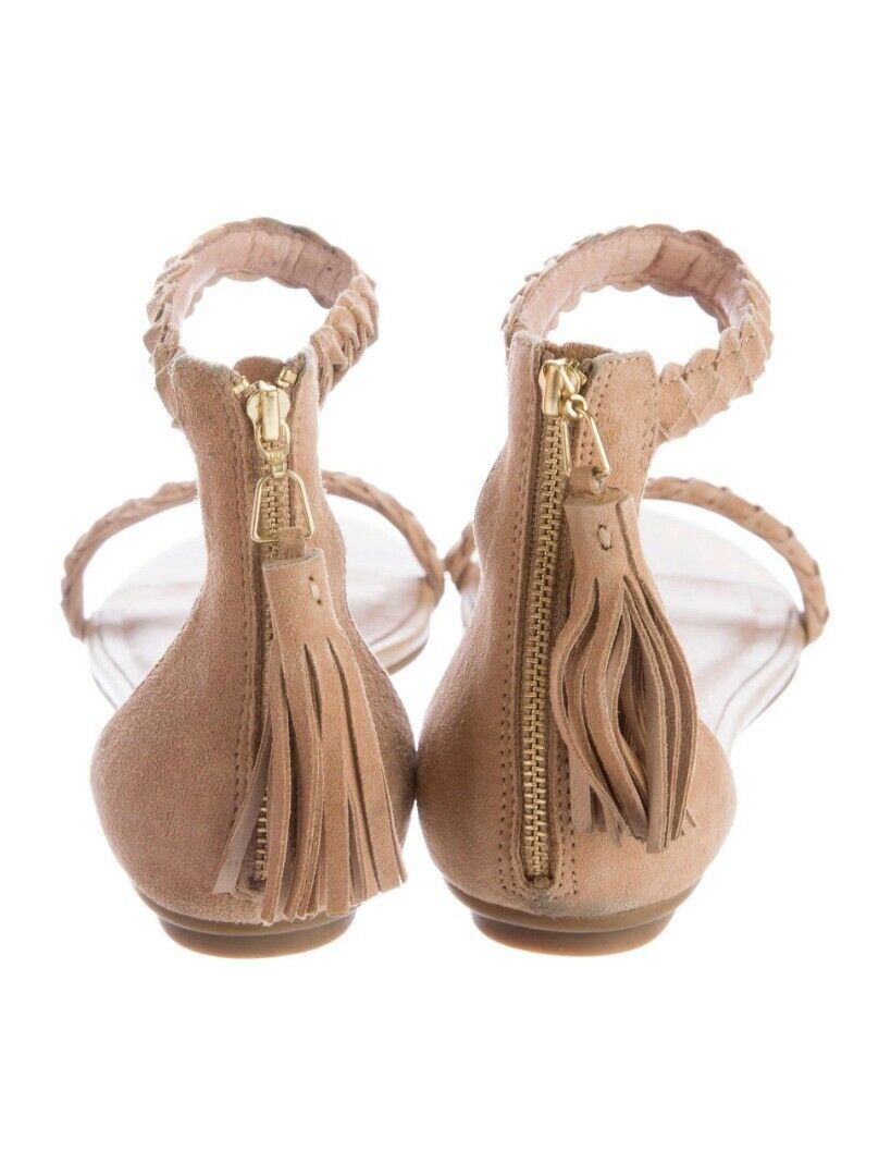 JOIE AMINA BEIGE NUDE BRAIDED SUEDE 