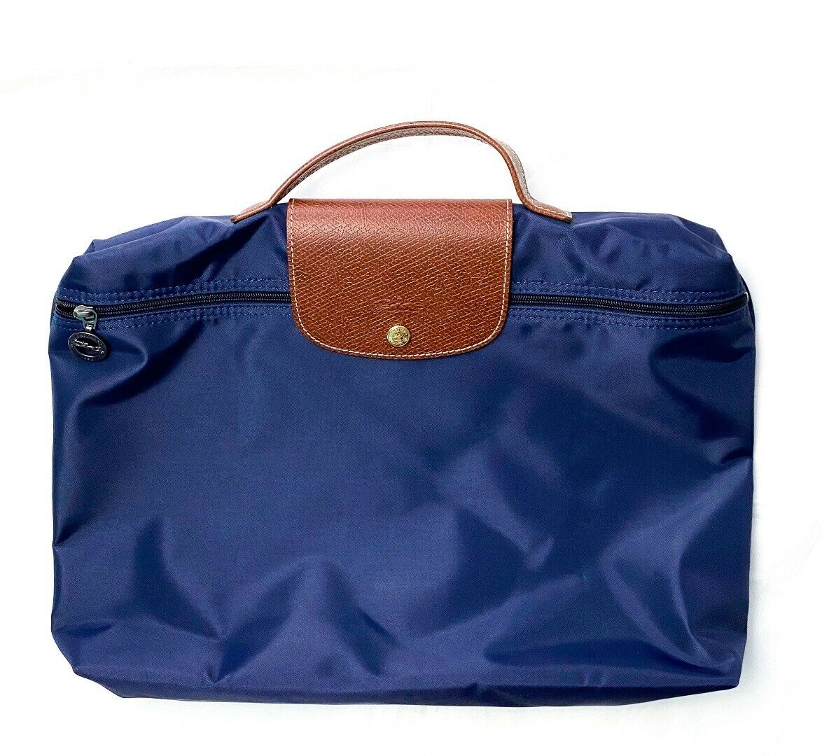 LONGCHAMP LE PLIAGE NAVY NYLON EXPANDABLE TRAVEL TOTE SATCHEL BAG