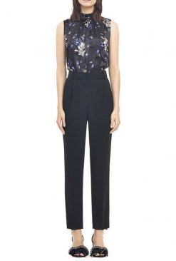 REBECCA TAYLOR NAVY HIGH RISE WAIST PLEATED DRESS PANTS SIZE 0