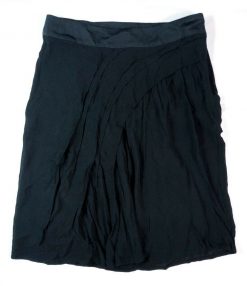 Dries Van Noten Black Pleated Chiffon A-Line Skirt Size 38