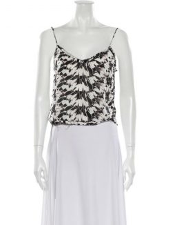 Love Shack Fancy Womens Floral Silk Sleeveless Scoop Neck Top Blouse Size 0