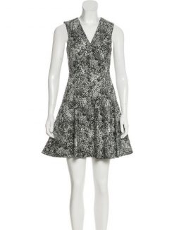 Rebecca Taylor Printed V-Neck A-Line Mini Dress Size 0